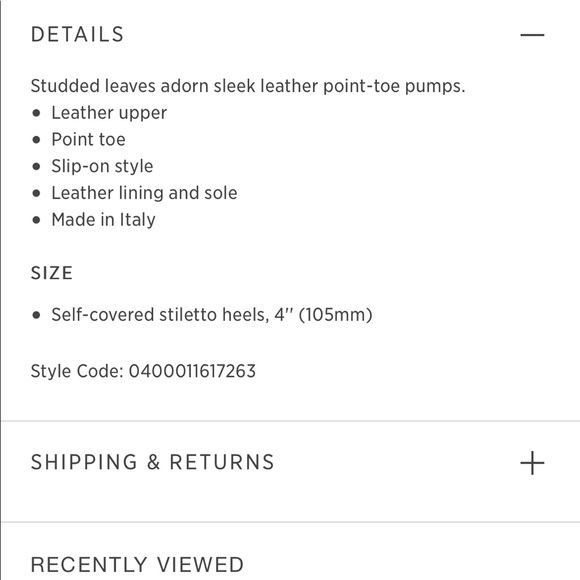 Gianvito Rossi Ellipsis High-Back Studded Leaf Leather Pumps - Size 38 - 105mm - Picture 7 of 7